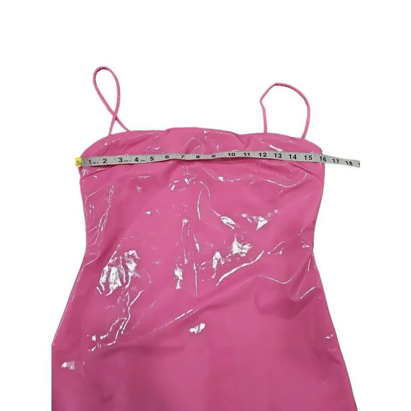 NWOT Naked Wardrobe Pink Vinyl Mini Dress Sz XL - Picture 9 of 10
